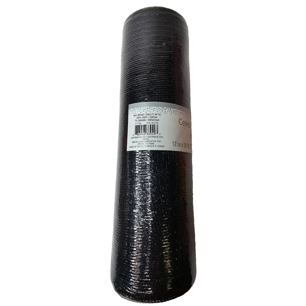 New in plastic Celebrate It black decorating mesh 12 inches by 35 feet
